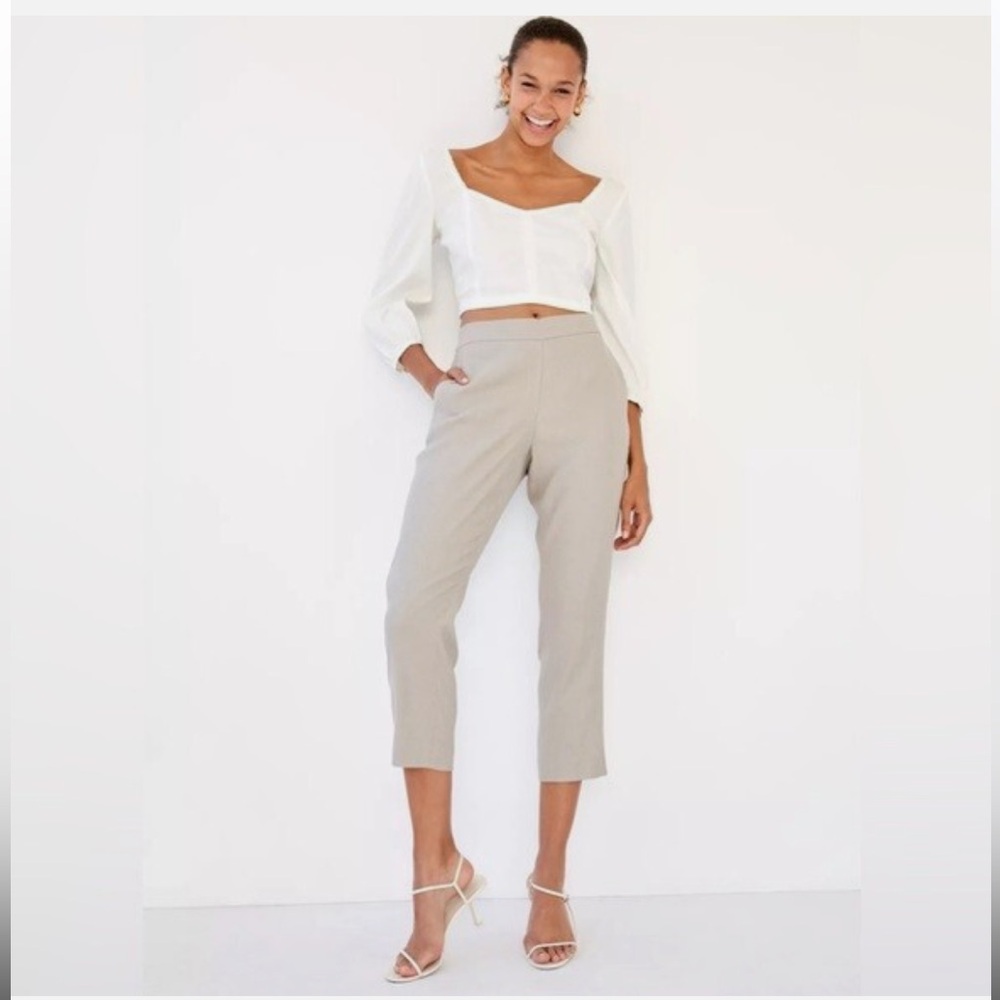 Aritzia Babaton Conan Cropped Linen Pants